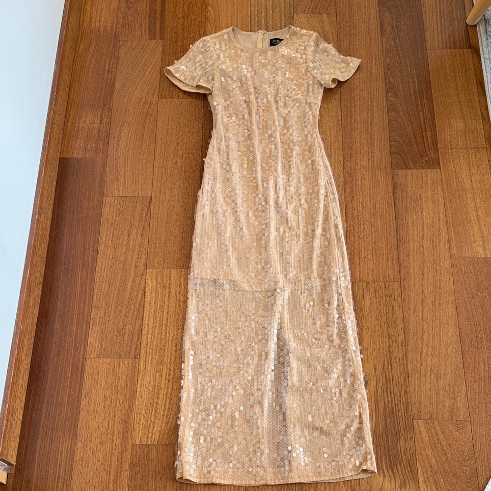 J. Crew Sequin Maxi Dress in Gold